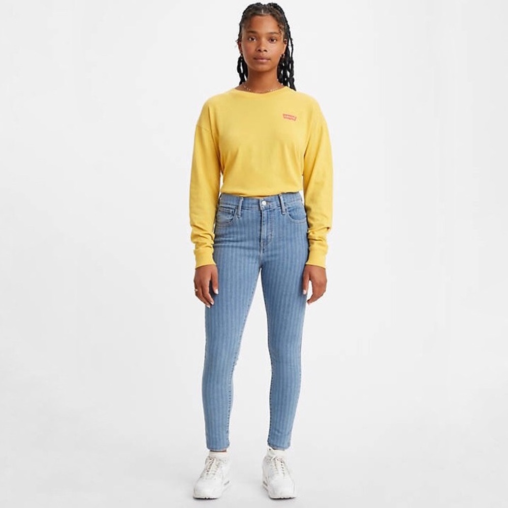 Levi’s 721 High Rise Skinny Light Wash Striped Jeans Size 25